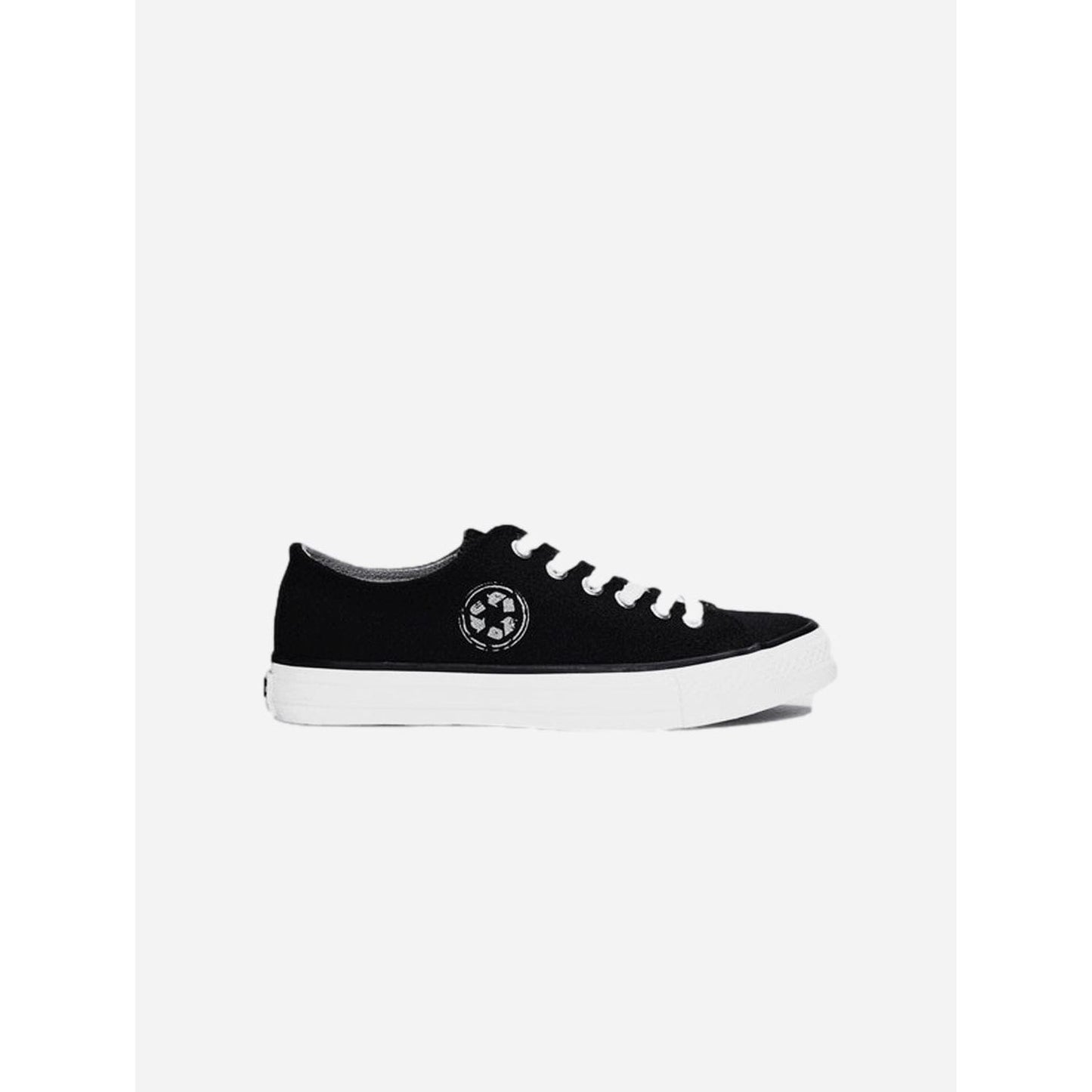NAE Vegan Shoes Reclaim Recycled PET Unisex Low Top Vegan Trainers | Black Black / UK3 / EU36 / US5