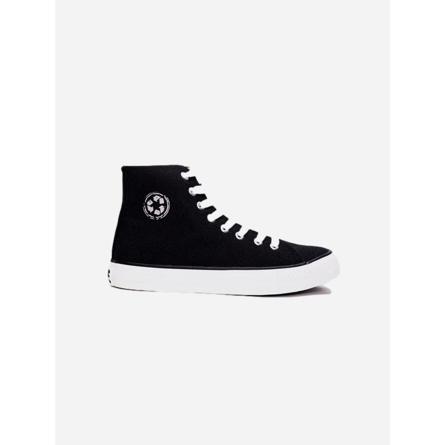 NAE Vegan Shoes Redo Recycled PET Unisex Mid Top Trainers | Black Black / UK7 / EU40 / US9(W) / US8(M)