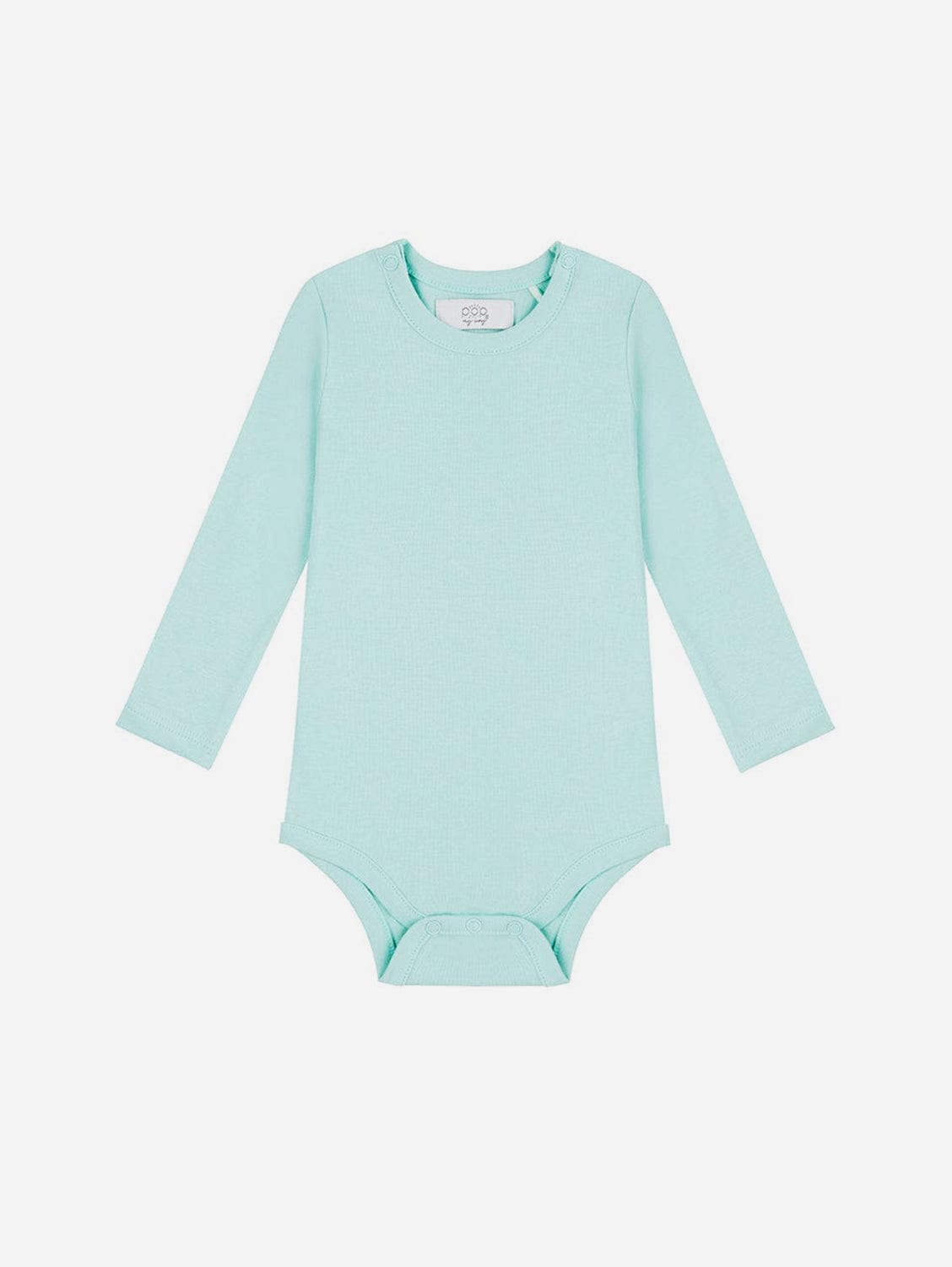 Pop My Way Organic Cotton Long Sleeved Bodysuit | Mint Mint / 0-3 months