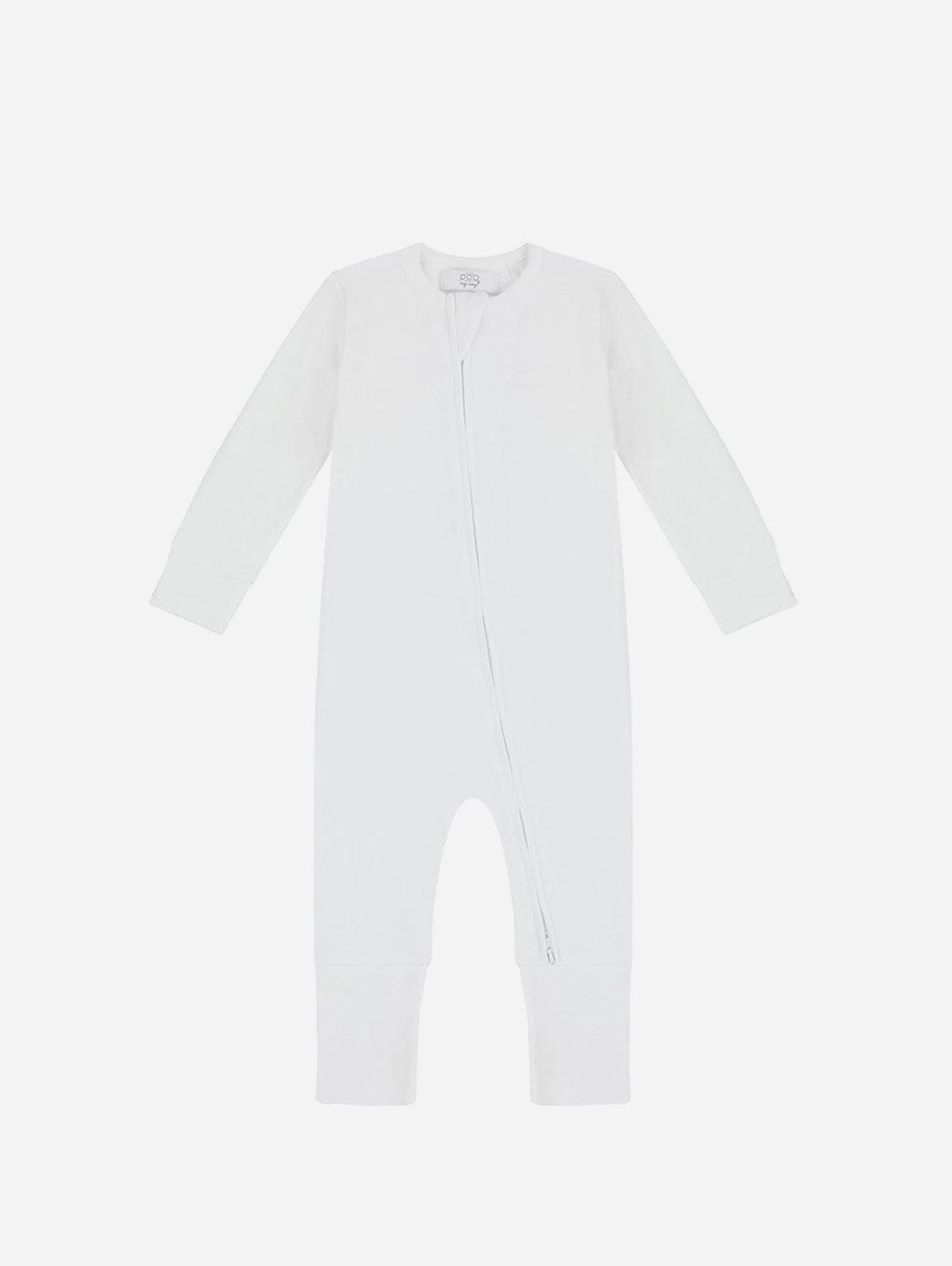 Pop My Way Organic Cotton Zippered Sleepsuit | White White / 0-3 months
