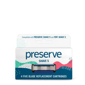 Shave 5 Replacement Blades in Paperboard Packaging | 4 Blades - Vegan America