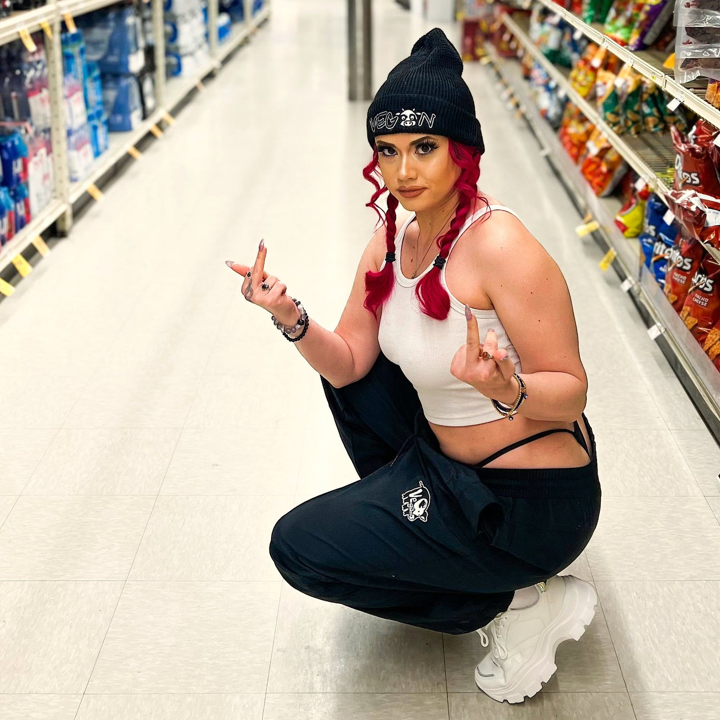 VEGAN Embroidered Recycled tracksuit Pants