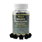 Stars Work. Life. Balance. Shilajit & Ashwagandha Gummies + Chaga Mushroom Vitamin D2 & B12 - Vegan America
