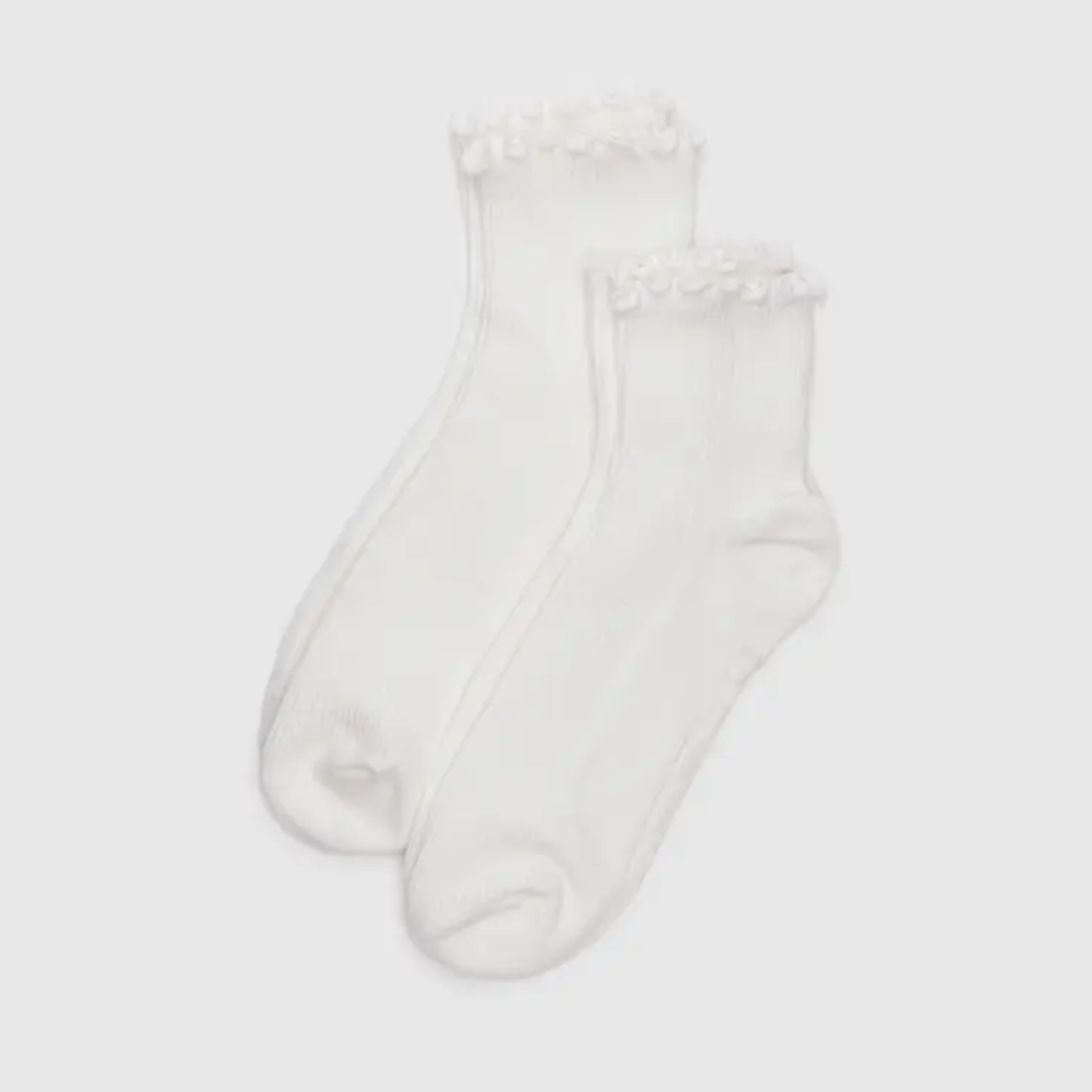 Lettuce Edge Socks Set of 2 in White from BAGGU