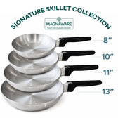 Magnaware Signature Skillet Collection - Set of 4 Skillets - 8", 10", 11" and 13" - Vegan America