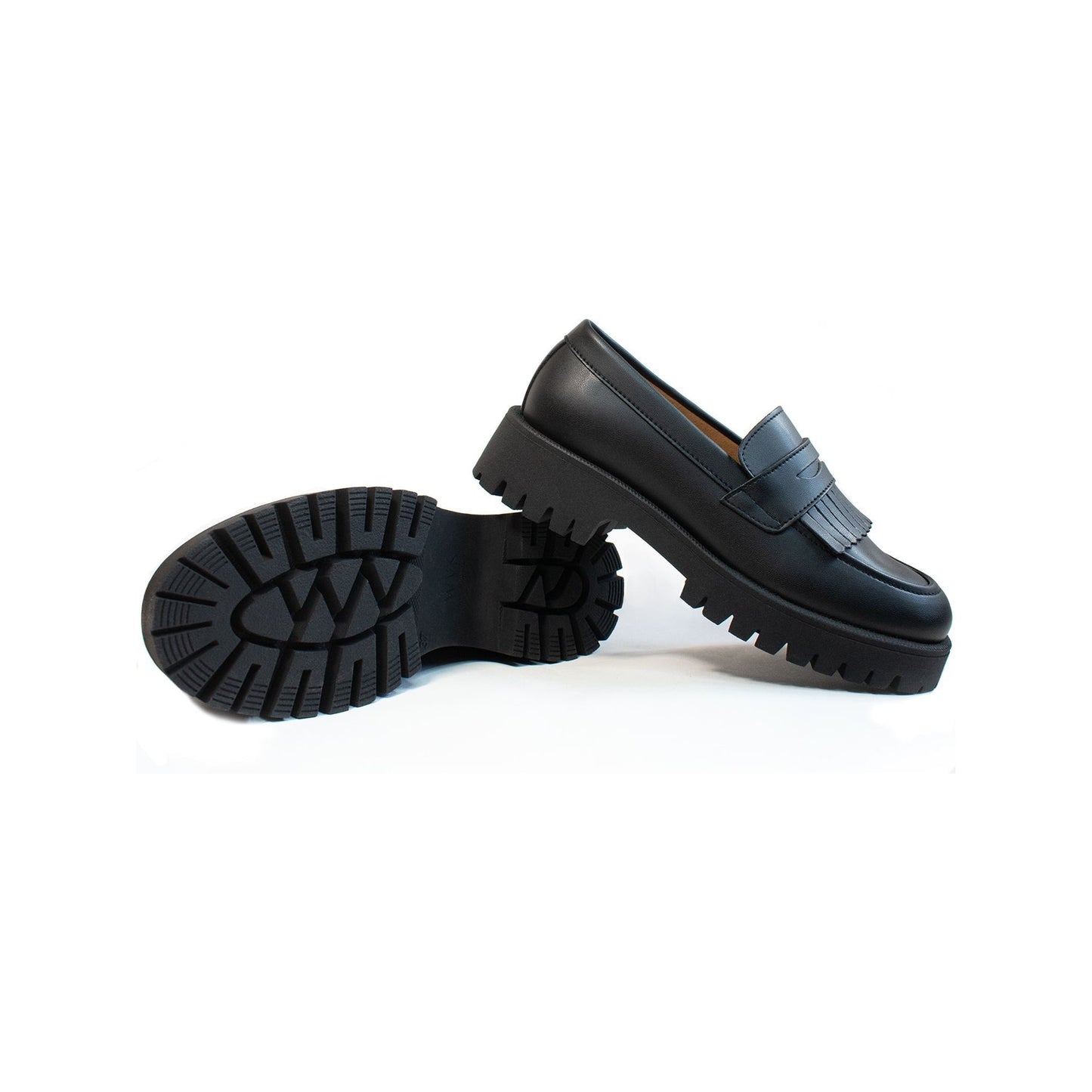 Track Sole Fringe Loafers