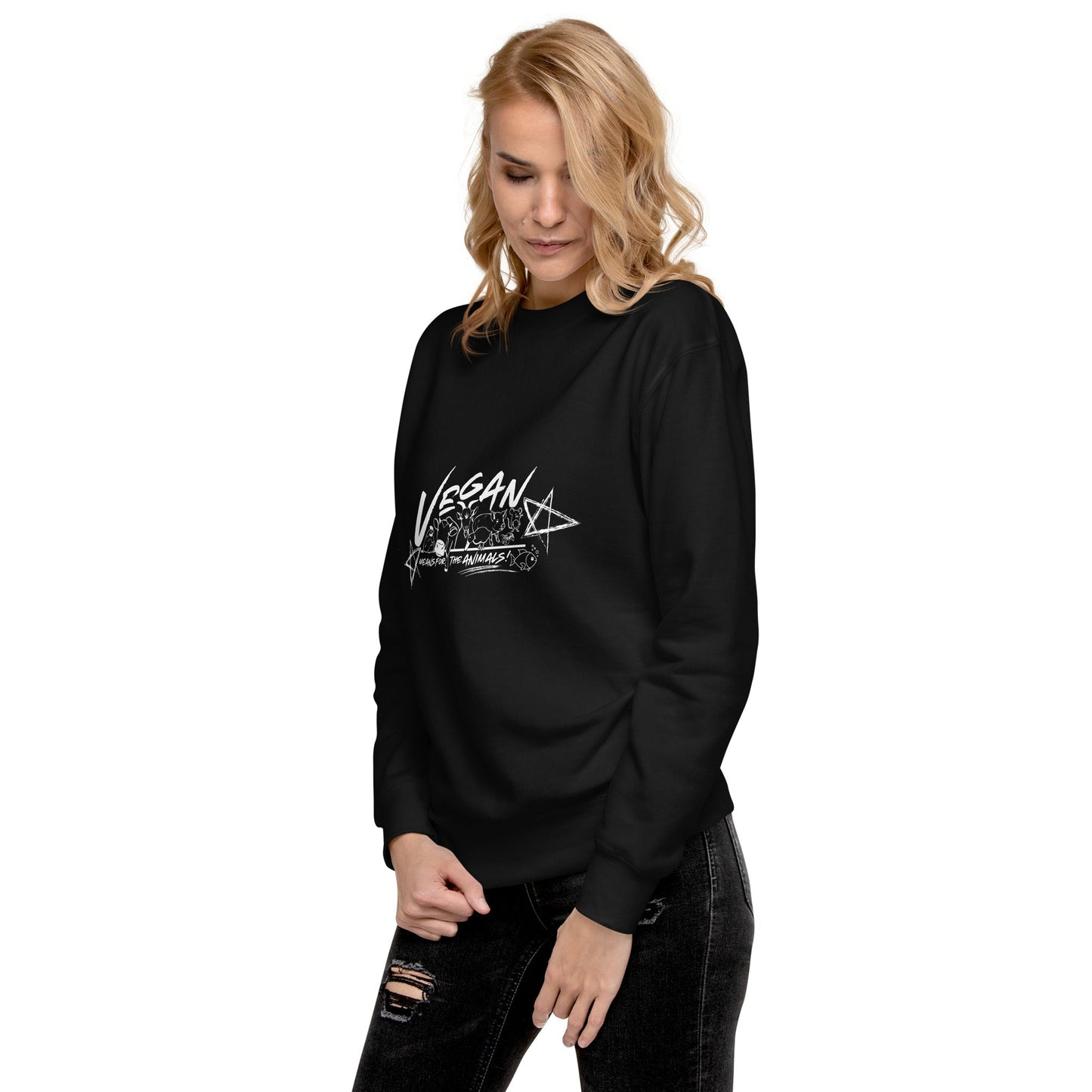 VEGAN " Means For The ANIMALS! " Unisex Premium Sweatshirt