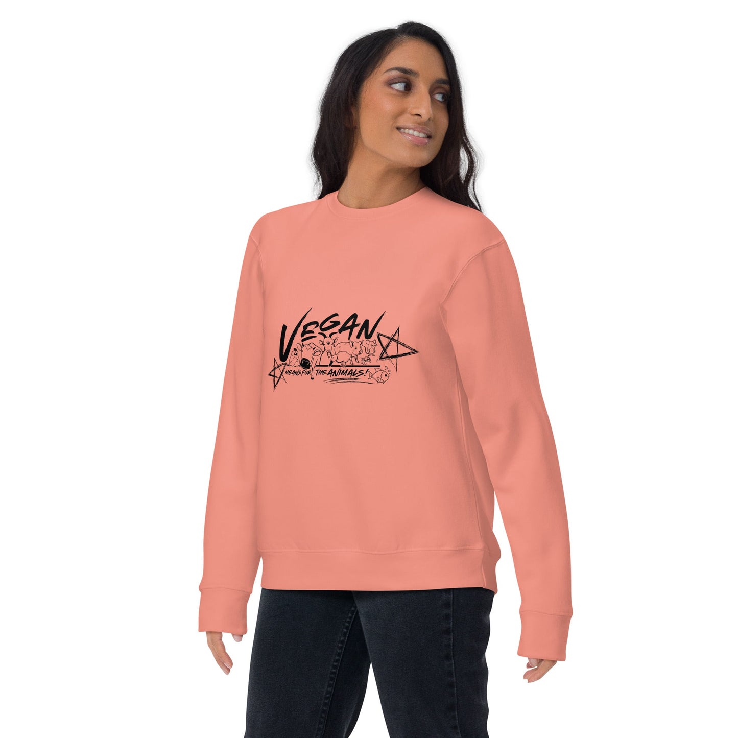 VEGAN " Means For The ANIMALS! " Unisex Premium Sweatshirt