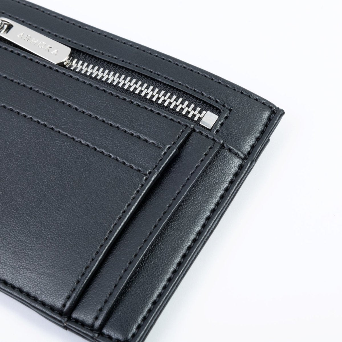 Zipped Uppeal™ Black Card Holder - Vegan America