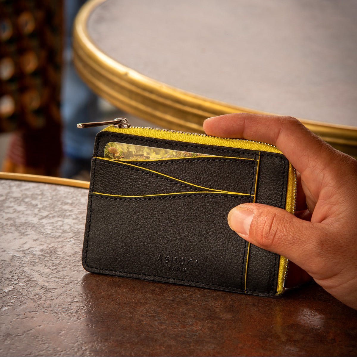 Large Zipped Mylo™ Mushroom Card Holder – Yellow - Vegan America