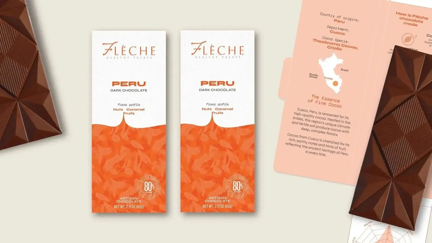 Vegan Sugar Free 80% Dark Chocolate Peru | Flèche Healthy Treats - Vegan America