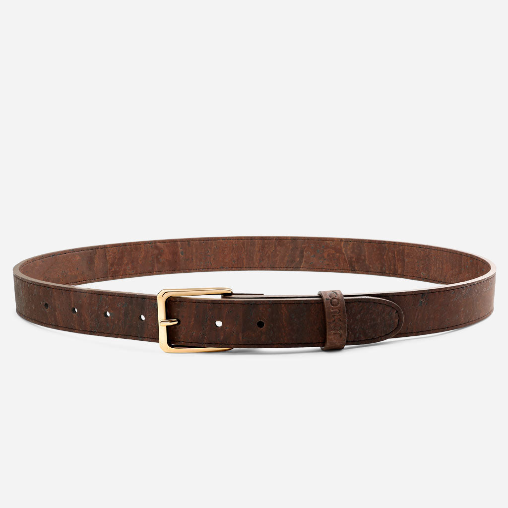 Women Cork Belt 1 18" (30mm) - Gold Buckle
