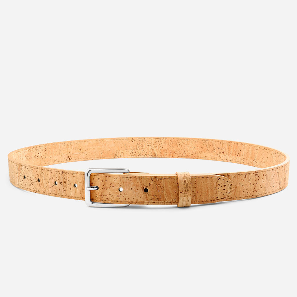 Women Cork Belt 1 18" (30mm) - Silver Buckle