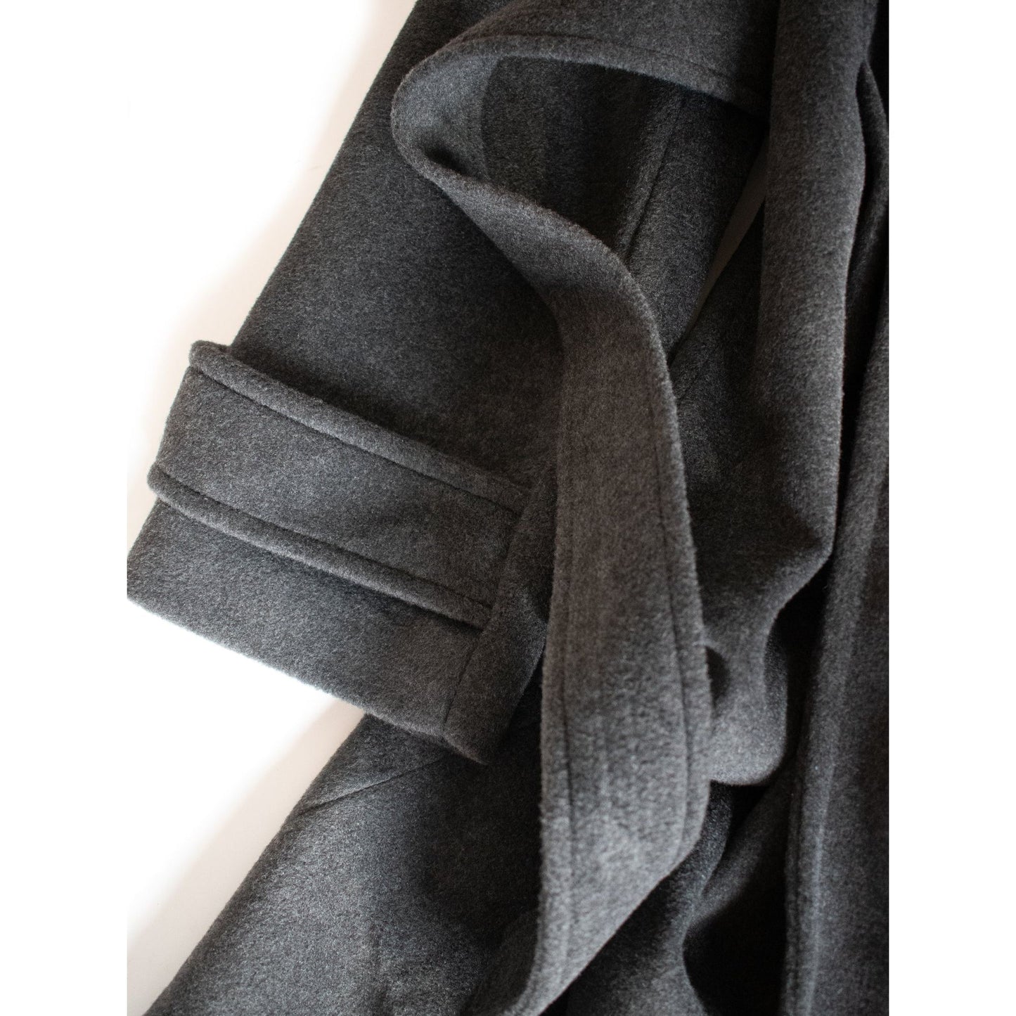 Vegan Wool Long Wrap Coat