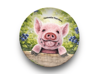 Personalized Kids Plate & Bowl with Pig & Blueberries – Whimsical Tableware for Everyone - Vegan America