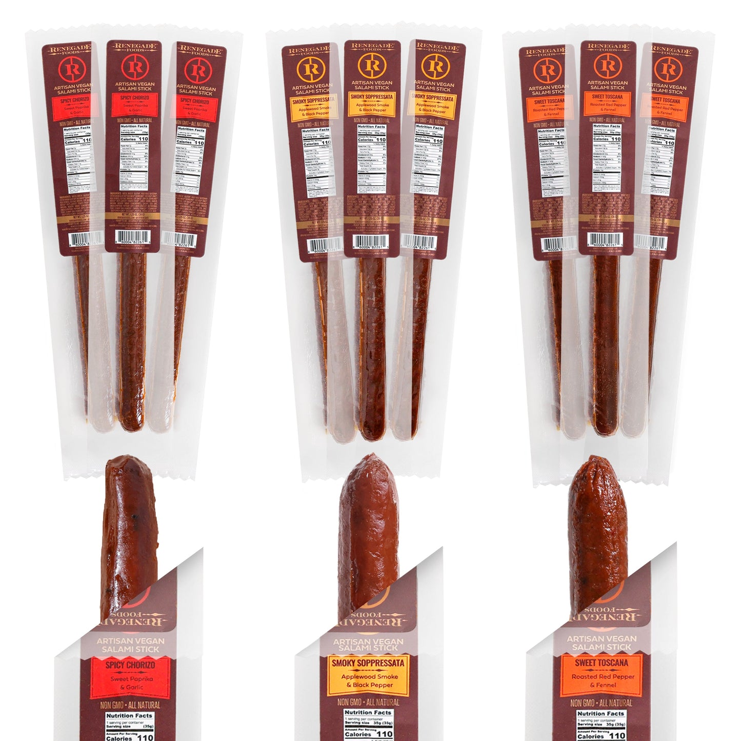 New! Italian/Spanish Salami Stick 9-Pack
