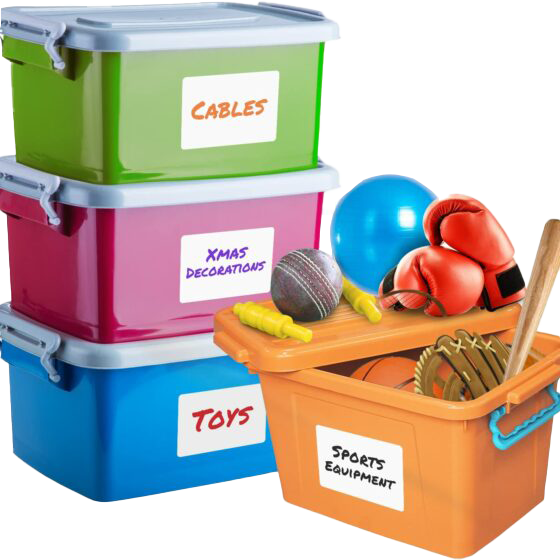 MESS Large Labels for Storage Bins (50 6x4") Storage Bin Labels & Moving Labels - Vegan America