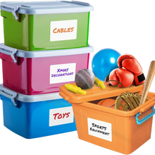 MESS Large Labels for Storage Bins (50 6x4") Storage Bin Labels & Moving Labels - Vegan America