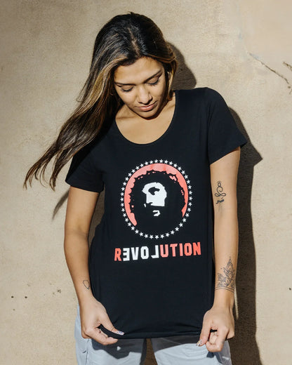 Love Revolution Printed T-shirt, Womens Black