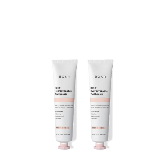 Travel Duo n-Ha Toothpaste 2-Pack in Dusk Ginger, tubes shown on a white background.