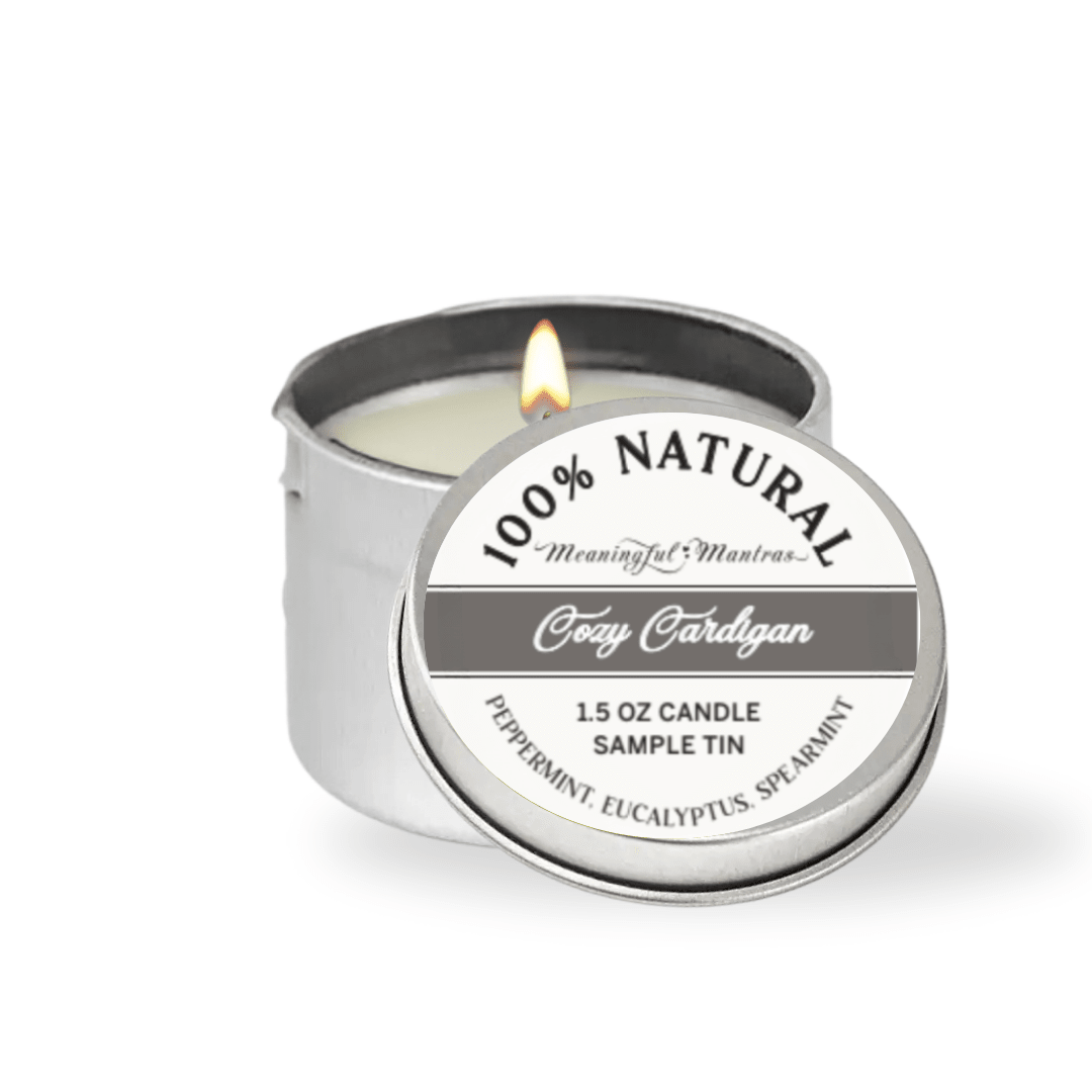 1.5oz Cozy Cardigan Tin Candle - Vegan America