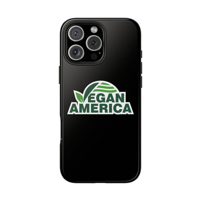 Vegan America Tough Phone Case — Green Leaf Vegan Pride Protective Cover - Vegan America