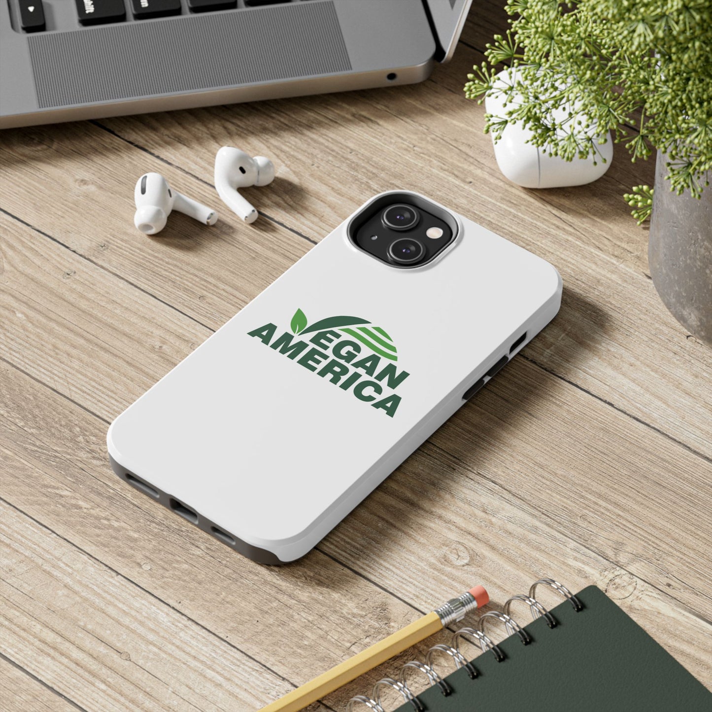 Vegan America Tough Phone Case — Eco - Friendly Plant Logo Protective Cover - Vegan America