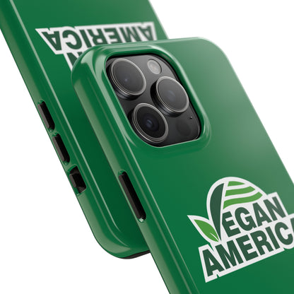 Vegan America Tough Phone Case — Green Protective Vegan Pride Cover - Vegan America