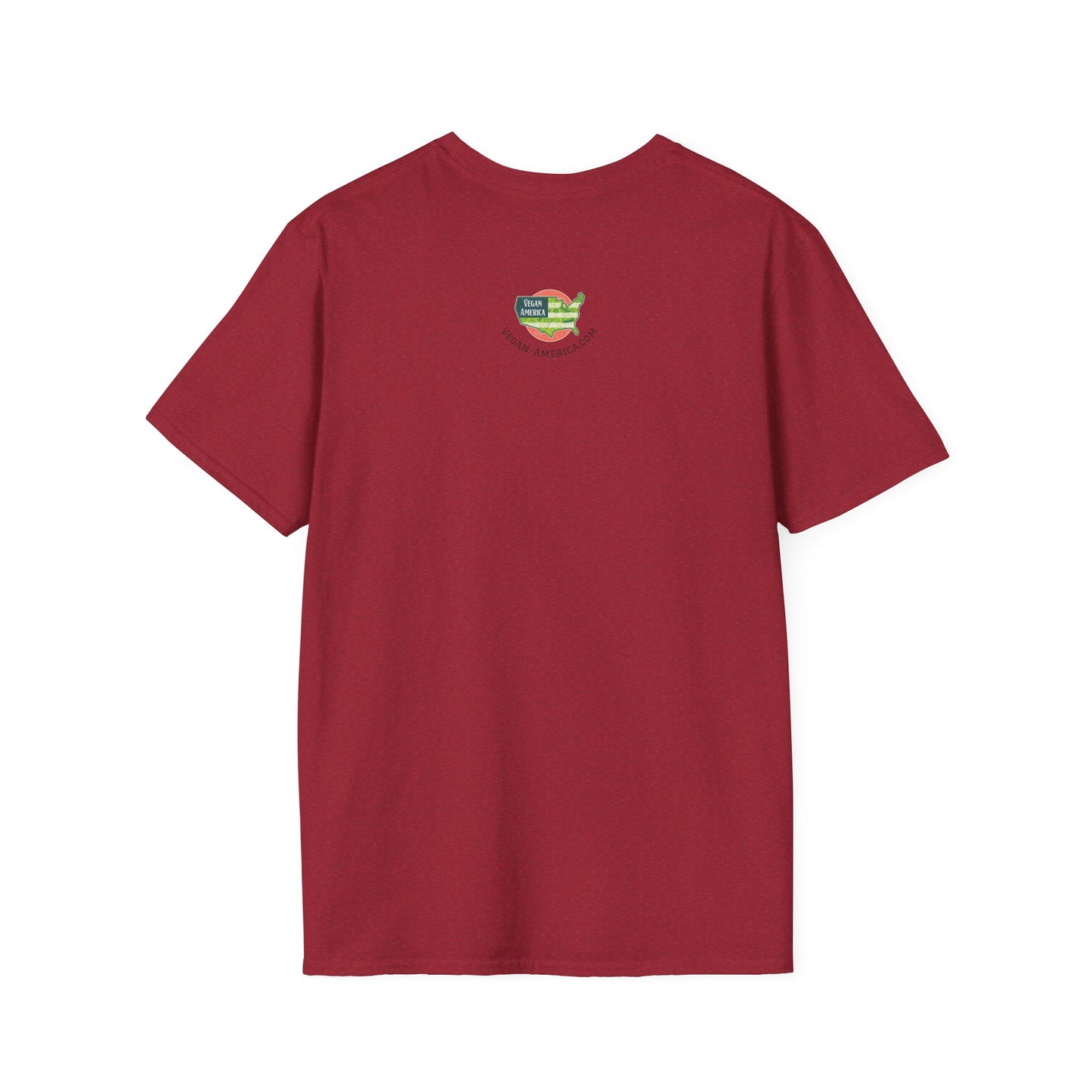Vegan America T-Shirt | UnisexSoftstyle Tee, Eco - Friendly Fashion, Gift for Vegans, Independence Day Outfit, Casual Wear - Vegan America