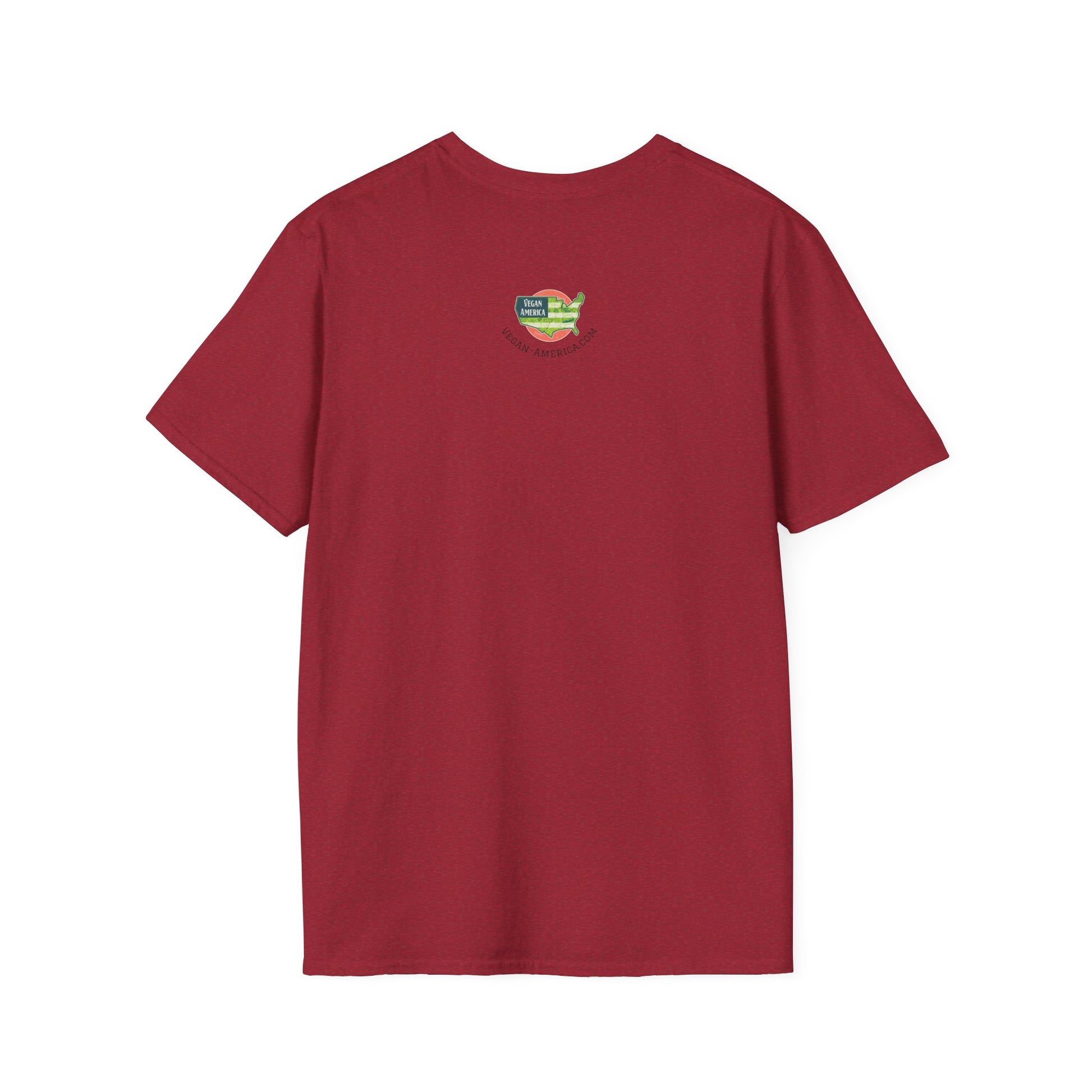 Vegan America T-Shirt | UnisexSoftstyle Tee, Eco - Friendly Fashion, Gift for Vegans, Independence Day Outfit, Casual Wear - Vegan America