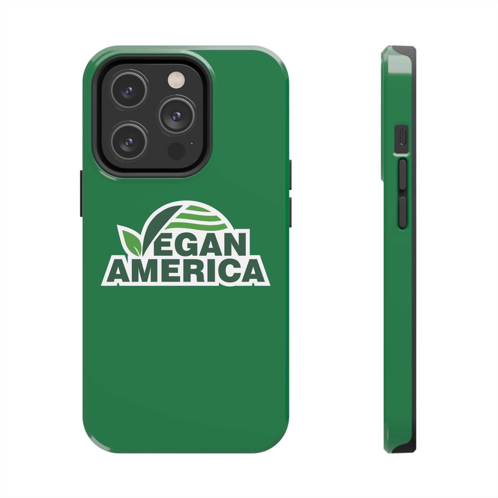 Vegan America Tough Phone Case — Green Protective Vegan Pride Cover - Vegan America