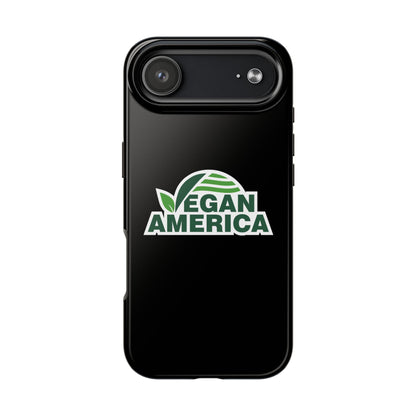 Vegan America Tough Phone Case — Green Leaf Vegan Pride Protective Cover - Vegan America