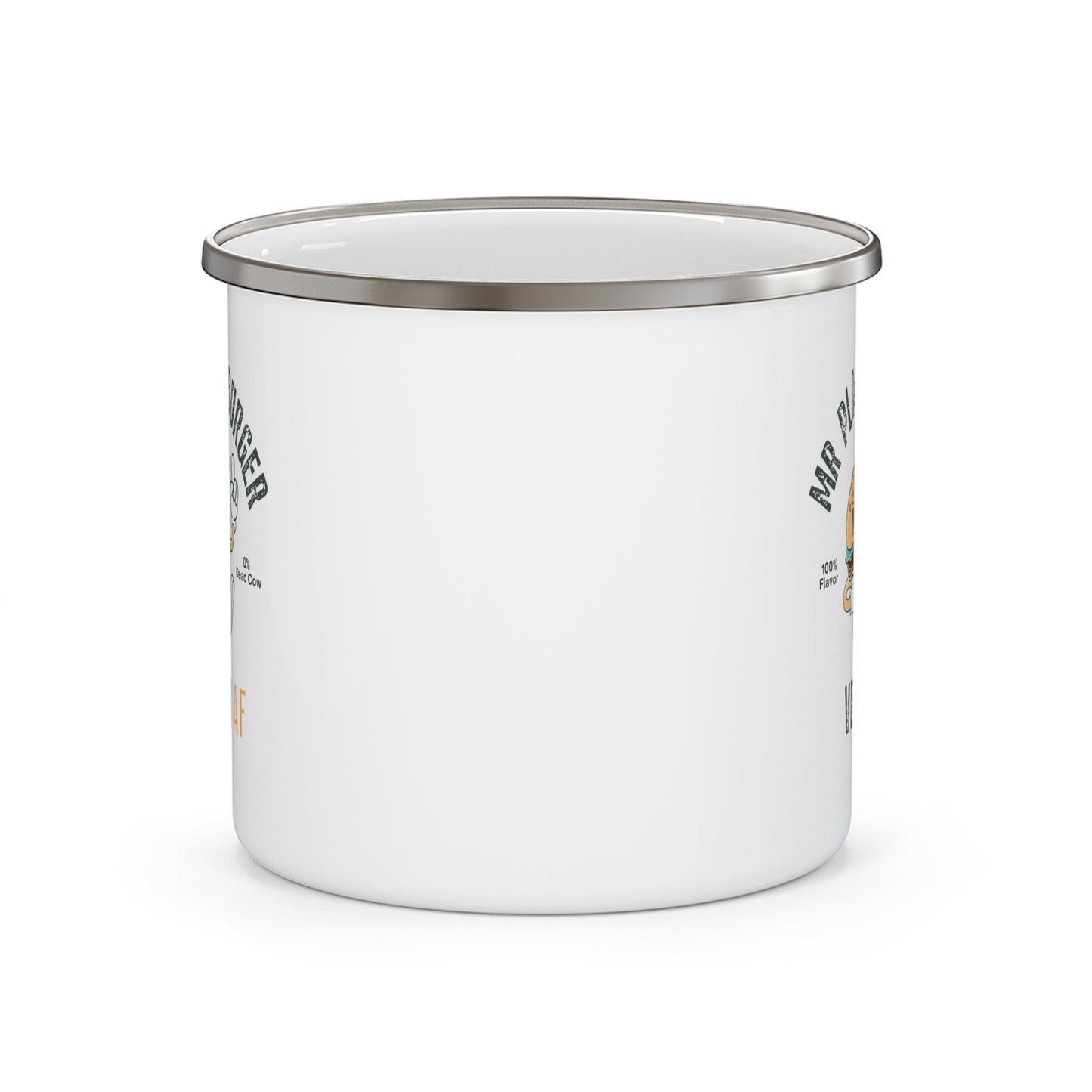 Mr Plant Burger Enamel Mug - Vegan America