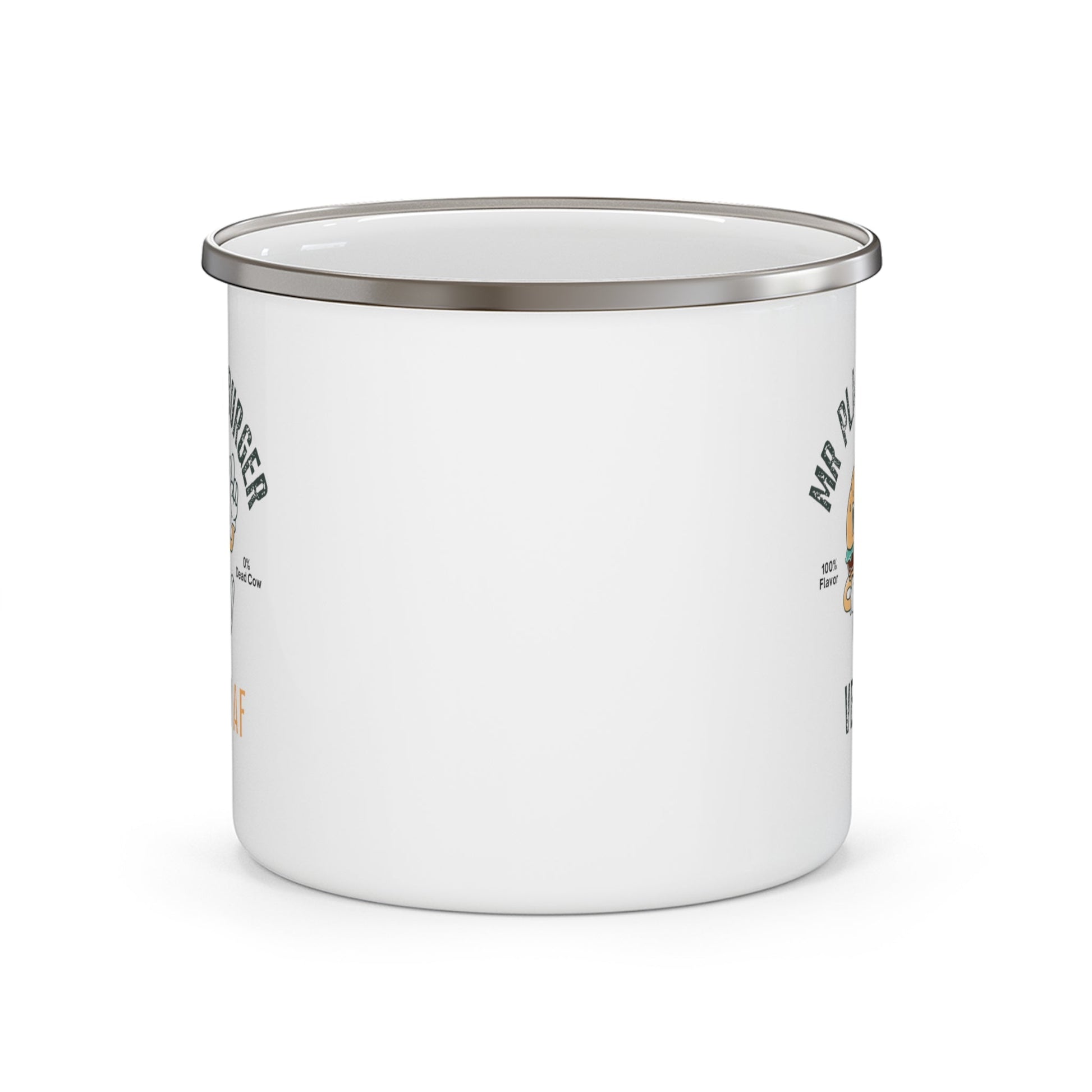 Mr Plant Burger Enamel Mug - Vegan America