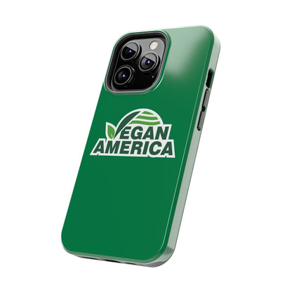 Vegan America Tough Phone Case — Green Protective Vegan Pride Cover - Vegan America