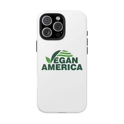 Vegan America Tough Phone Case — Eco - Friendly Plant Logo Protective Cover - Vegan America