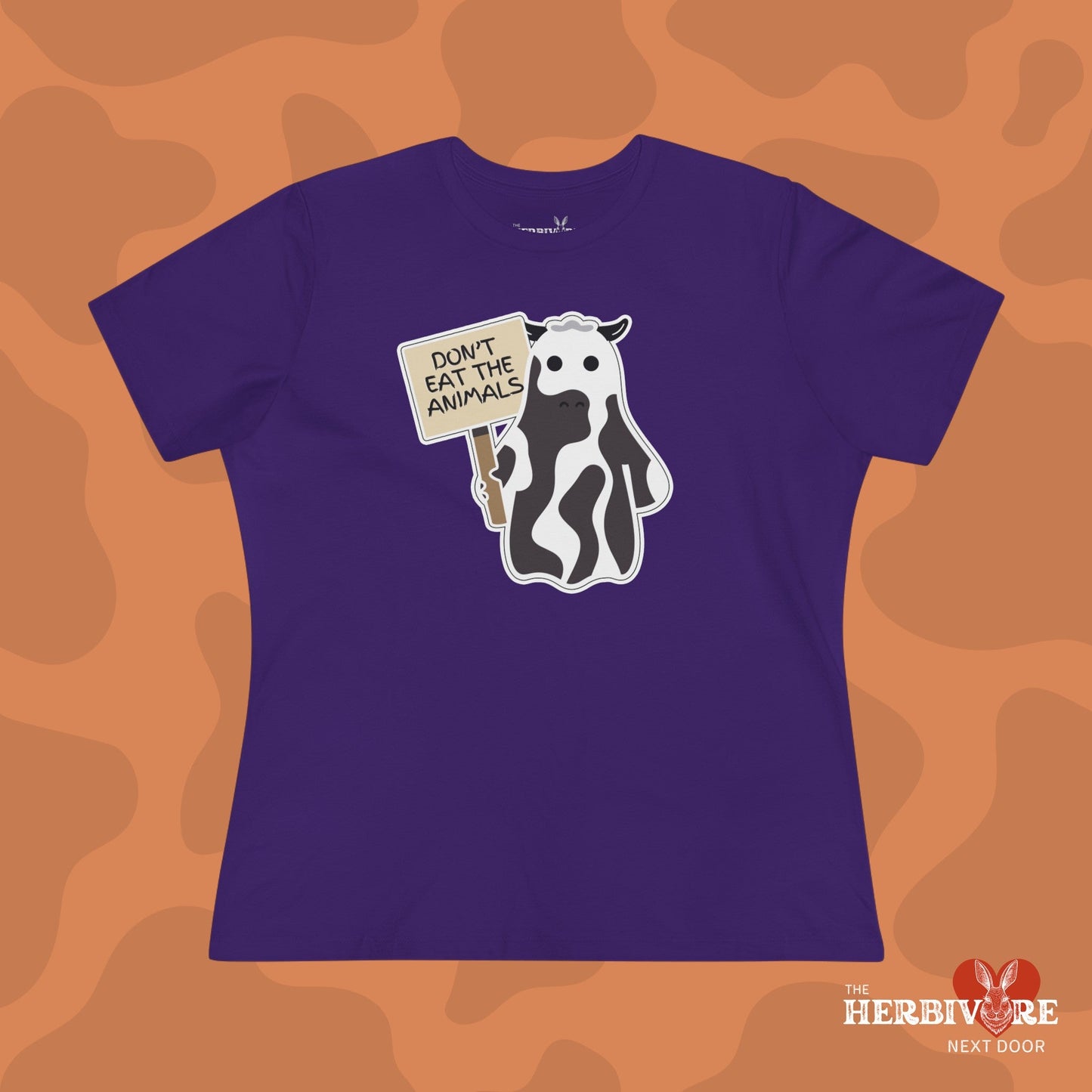 Ghost Cow Don't Eat The Animals Vegan T-Shirt - Women's Style - Vegan America