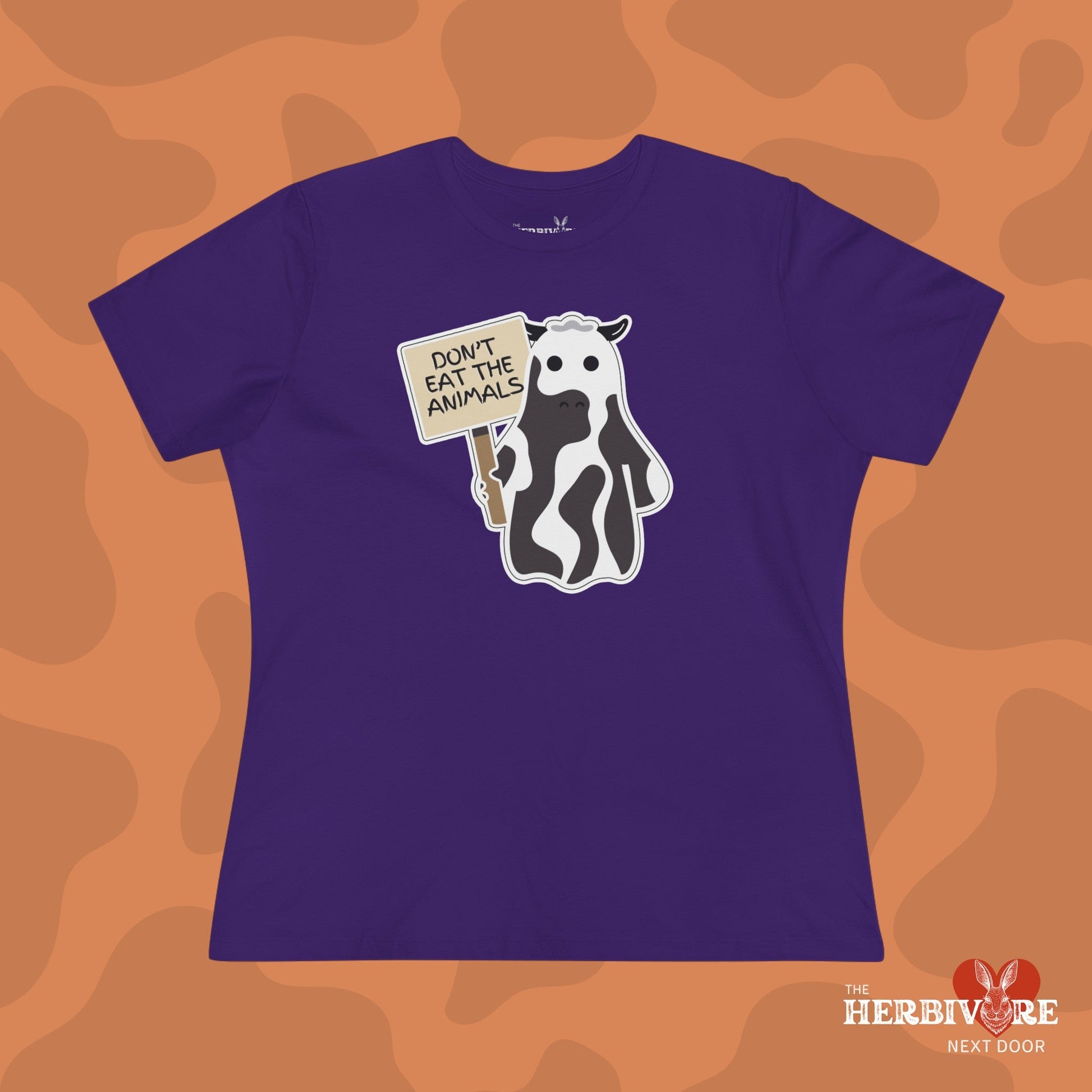 Ghost Cow Don't Eat The Animals Vegan T-Shirt - Women's Style - Vegan America