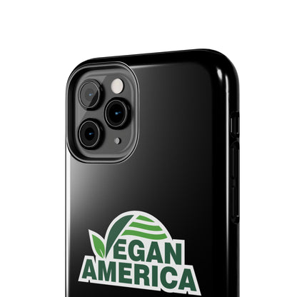 Vegan America Tough Phone Case — Green Leaf Vegan Pride Protective Cover - Vegan America