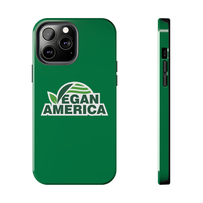 Vegan America Tough Phone Case — Green Protective Vegan Pride Cover - Vegan America