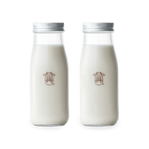 Glass Creamer Bottles - Set of 2 | | Reusable Milk & Beverage Containers - Vegan America