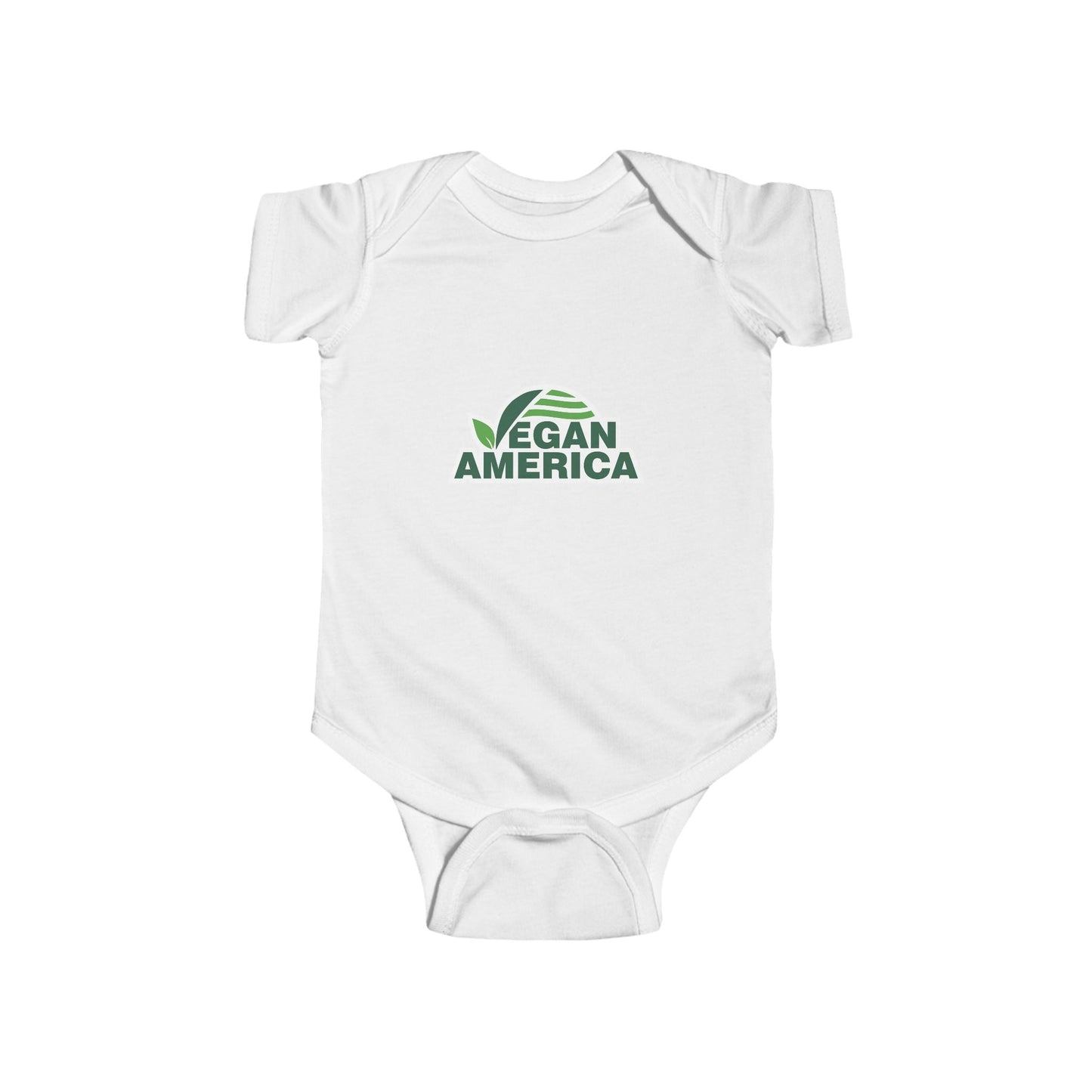 Vegan America Infant Bodysuit – Cute Green Plant Logo Baby Onesie - Vegan America