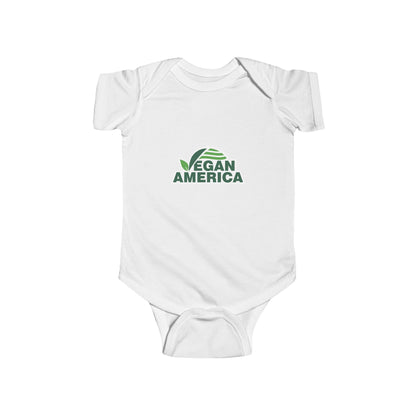 Vegan America Infant Bodysuit – Cute Green Plant Logo Baby Onesie - Vegan America