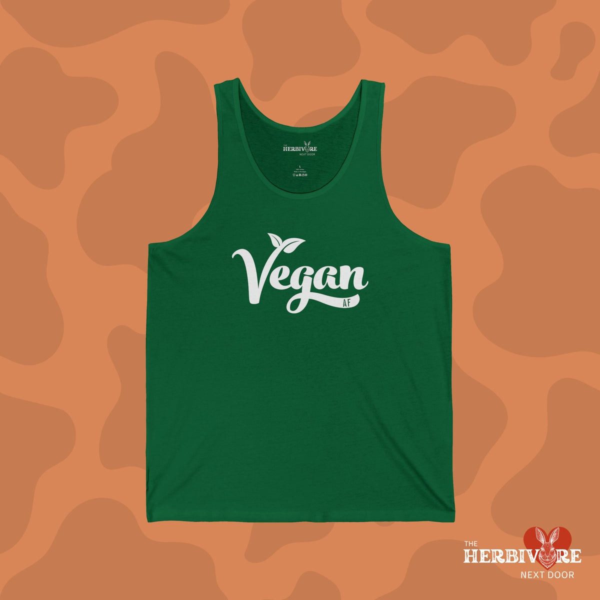 Vegan AF with White Font Unisex Jersey Tank - Vegan America