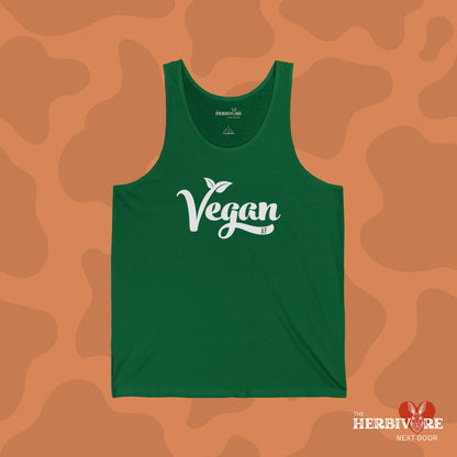 Vegan AF with White Font Unisex Jersey Tank - Vegan America
