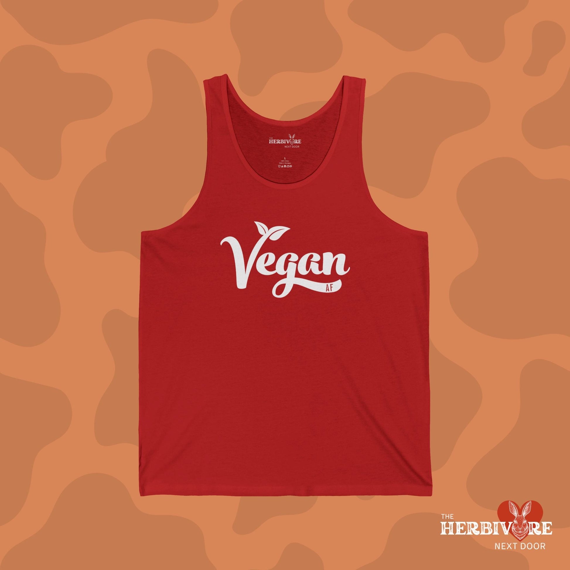 Vegan AF with White Font Unisex Jersey Tank - Vegan America