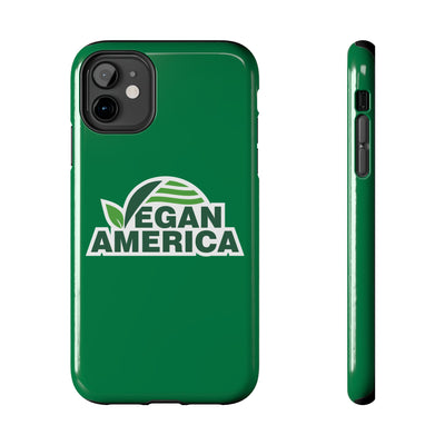 Vegan America Tough Phone Case — Green Protective Vegan Pride Cover - Vegan America