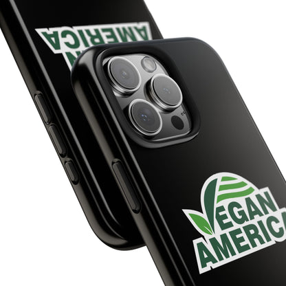 Vegan America Tough Phone Case — Green Leaf Vegan Pride Protective Cover - Vegan America