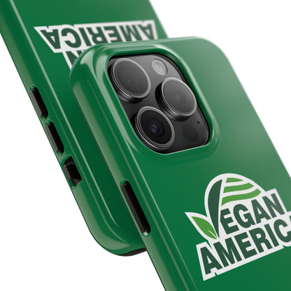 Vegan America Tough Phone Case — Green Protective Vegan Pride Cover - Vegan America