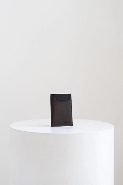 Slim card holder - Brown/Black